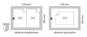 Gablota zewnętrzna wisząca 2xA4 aluminiowa CRE2-Z CREACOM