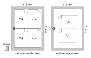 Gablota zewnętrzna wisząca 4xA4 aluminiowa CRE4-Z CREACOM