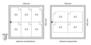 Gablota zewnętrzna wisząca 6xA4 aluminiowa CRE6-Z CREACOM