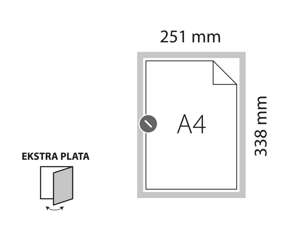 Gablota Ogłoszeniowa wewn. EKSTRA PLATE ( 1xA4 ) akrylowe szkło 33x25x2cmcm