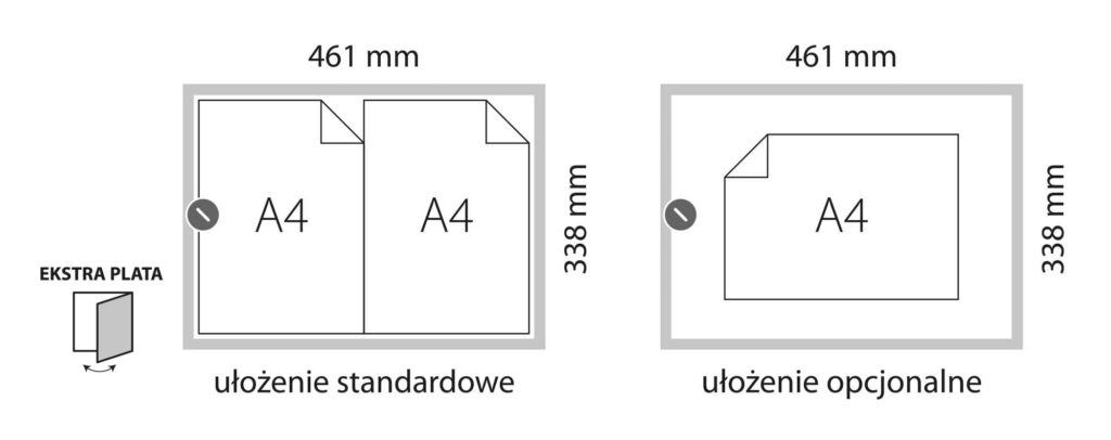 Gablota Ogłoszeniowa wewn. EKSTRA PLATE ( 2xA4 ) akrylowe szkło