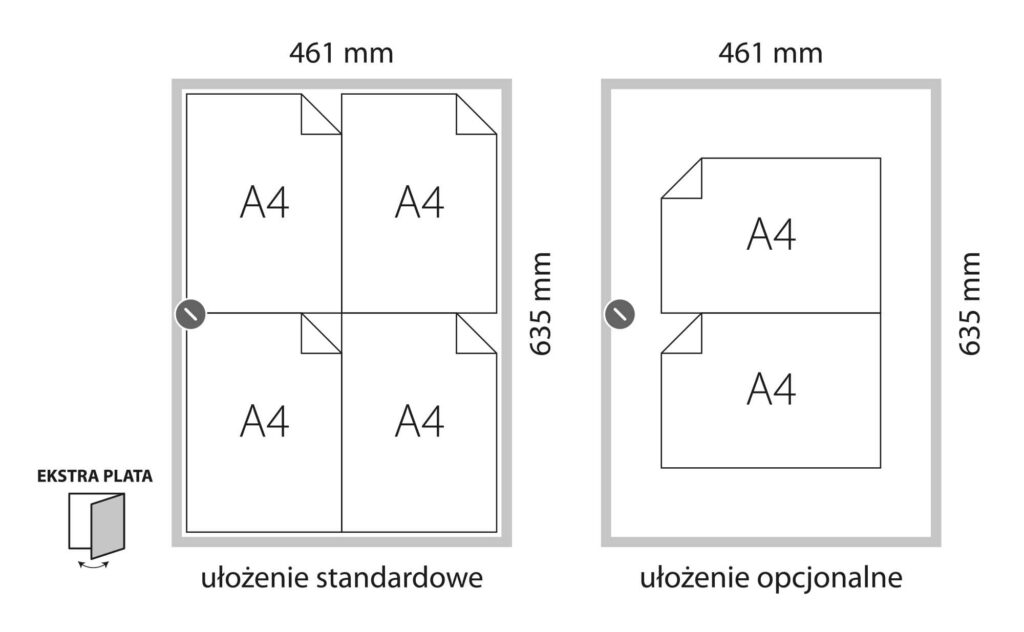 Gablota Ogłoszeniowa wewn. EKSTRA PLATE ( 4xA4 ) akrylowe szkło