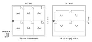 Gablota Ogłoszeniowa wewn. EKSTRA PLATE ( 1xA4 ) akrylowe szkło 33x25x2cmcm