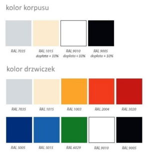 Szafka szkolna wąska SLIM 8D z półką s=97cm, h=150cm
