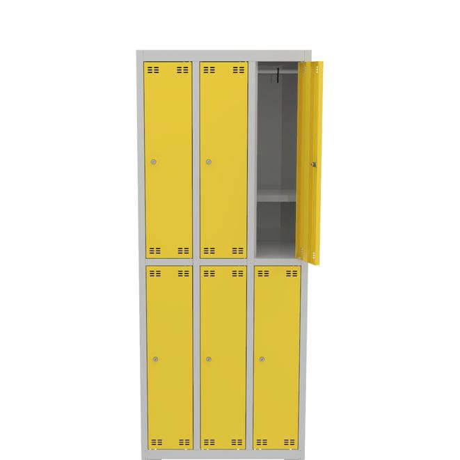 Szafka szkolna wąska SLIM 6D z półką s=73,5cm, h=180cm