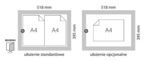 Gablota wisząca zewnętrzna REV1Z ( 2xA4 ) aluminiowa REVERSO