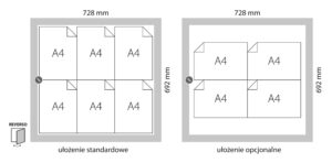 Gablota wisząca zewnętrzna REV3Z ( 6xA4 ) aluminiowa REVERSO