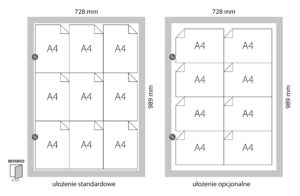 Gablota wisząca zewnętrzna REV5Z ( 9xA4 ) aluminiowa REVERSO