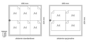 Gablota ogłoszeniowa zewn. TEN2Z 90x60cm (6xA4) TENDANCE