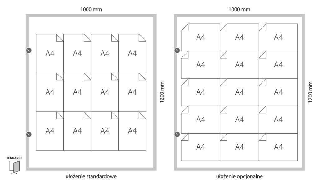 Gablota ogłoszeniowa zewn. TEN4Z 120x80cm (12xA4) TENDANCE