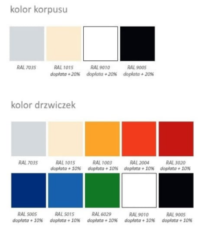 Szafka szkolna wąska SLIM 10D s=120,5cm, h=180cm