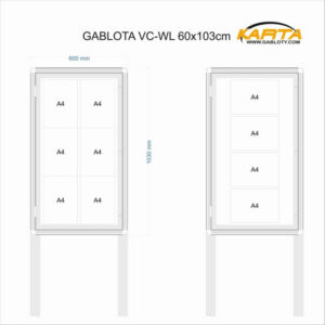 Gablot zewnętrzna wolnostojąca VC-WL 60x103cm (6xA4)
