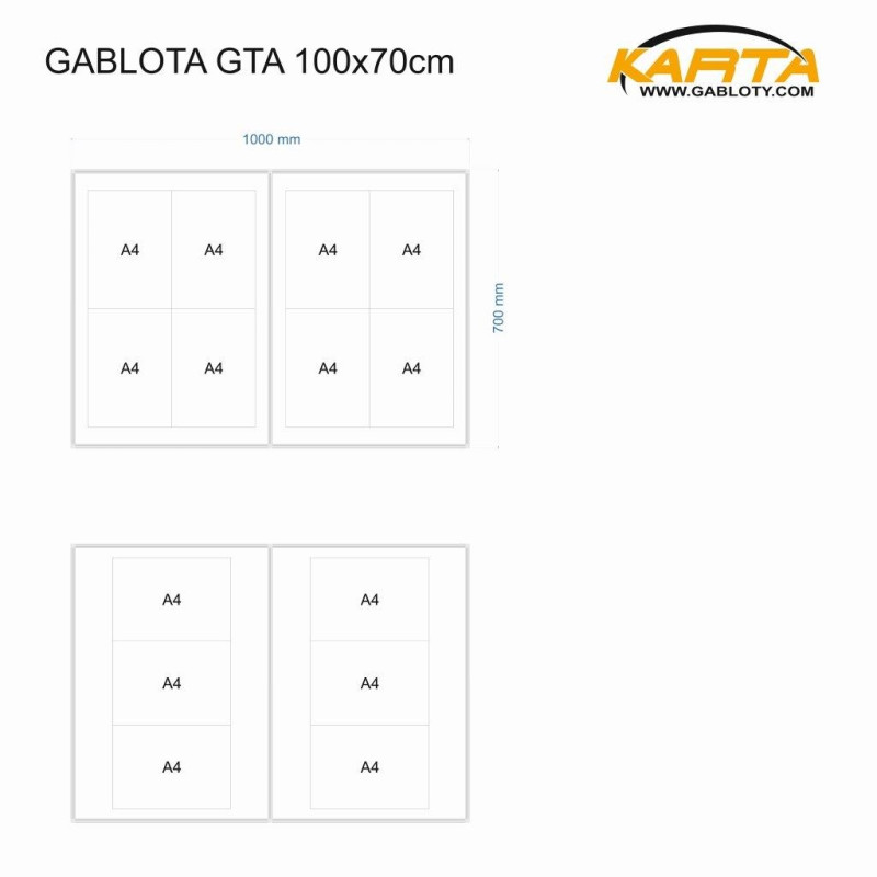 Gablota z tablicą GTA 100x70cm