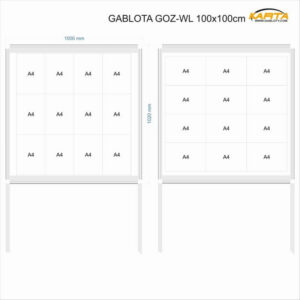 Gablota zew. wolnostojąca GOZ-WL 100x100cm H-200cm+50cm do wkopania