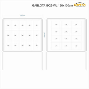 Gablota zew. wolnostojąca GOZ-WL 120x100cm H-200cm+50cm do wkopania
