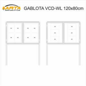 Gablota zewnętrzna dwudrzwiowa wolnostojąca VCD-WL 120x80cm h200+50cm