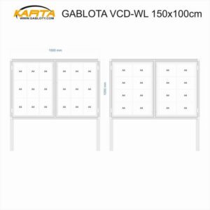 Gablota zewnętrzna dwudrzwiowa wolnostojąca VCD-WL 150x103x3cm h200+50cm